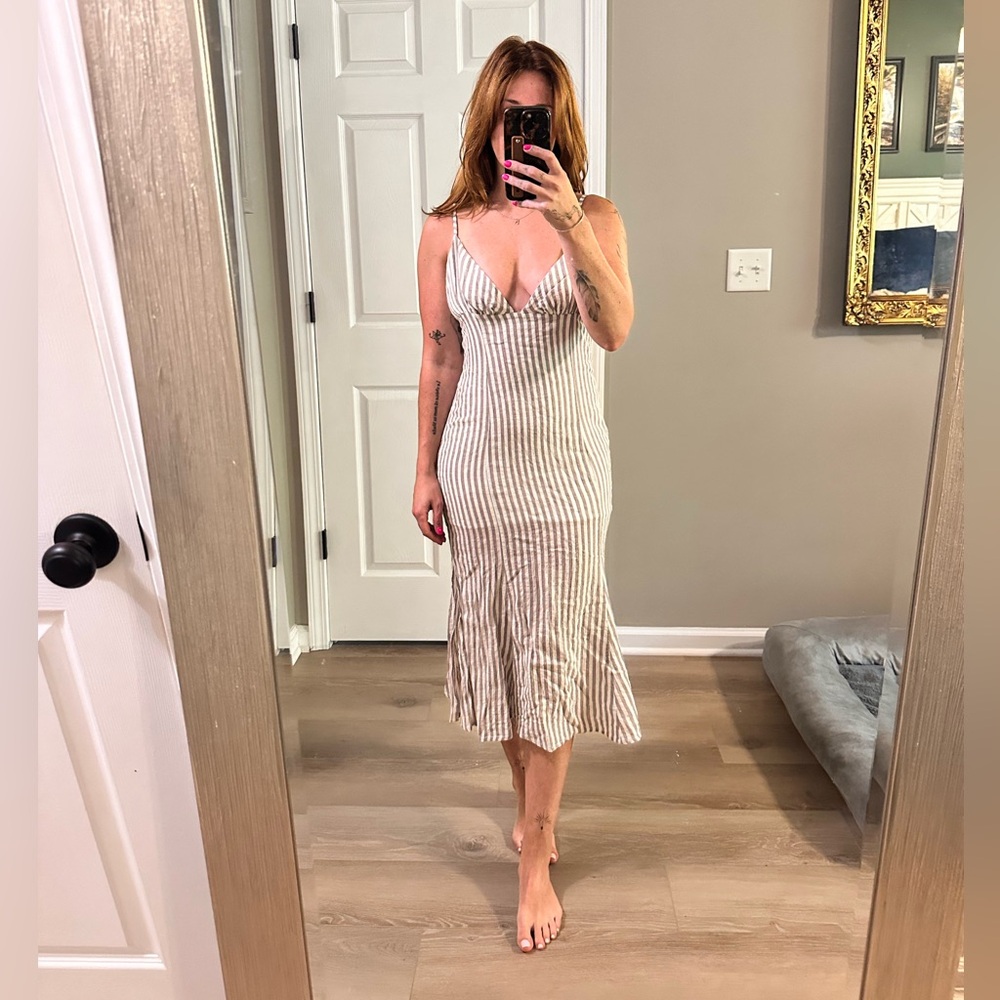 Showpo grey striped dress